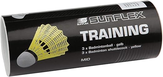 Sunflex badminton 3 yellow training shuttlecocks