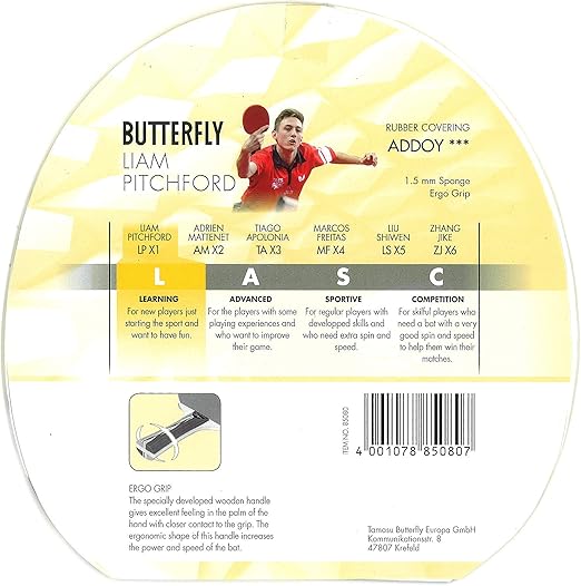 Butterfly Liam Pitchford LPX1 Table Tennis Racket