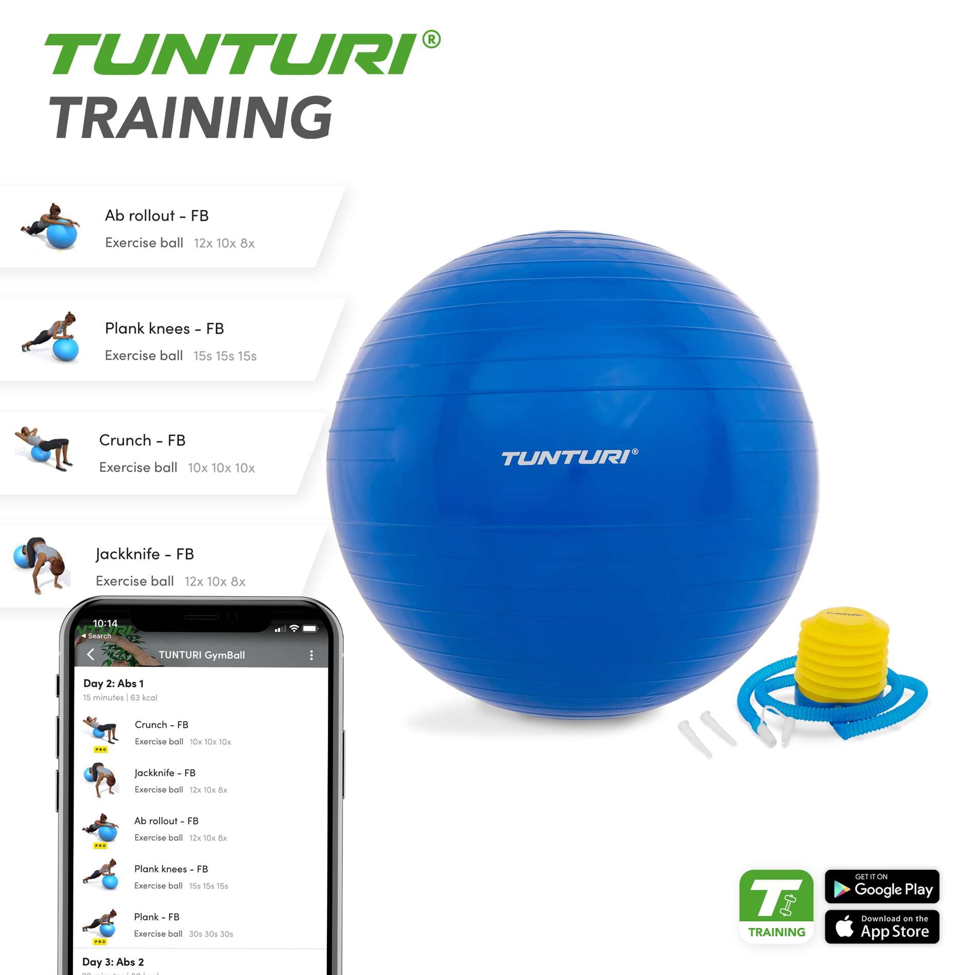 Tunturi Gymball 65cm x Blue