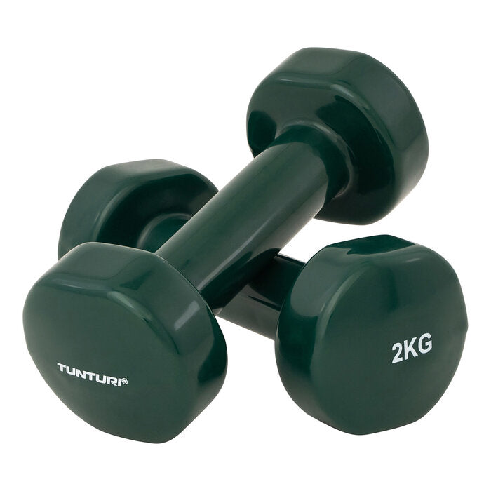 Tunturi Vinyl Dumbbells 2.0kg x Green x Pair