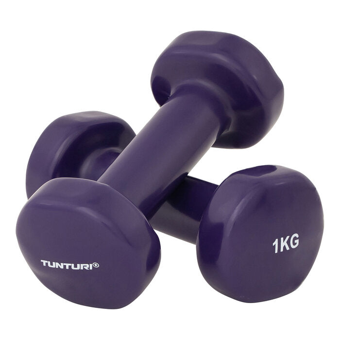 Tunturi Vinyl Dumbbells 1.0kg x Purplex Pair