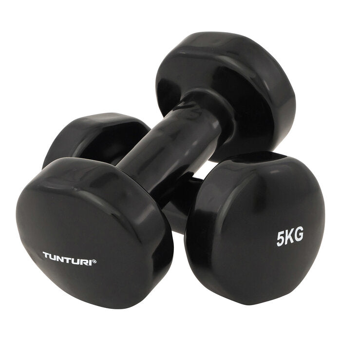 Tunturi Vinyl Dumbbells 5.0kg x Black x Pair